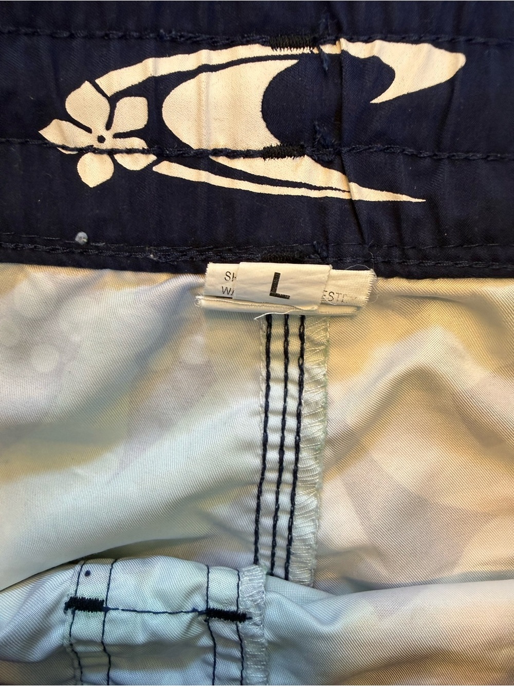 Vintage Y2K O’Neill Tropical Print Low Rise Board Shorts, Blue & Green, Small - Picture 6 of 6